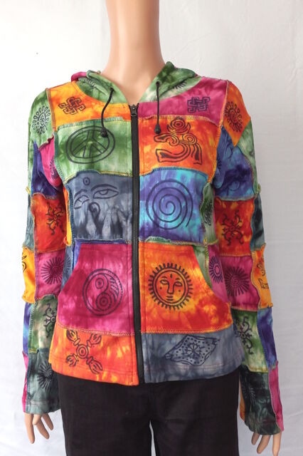 Multi-print Multi-colour Hooded Top