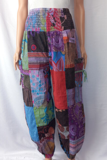 Assorted Prints Patchwork Cotton Pants