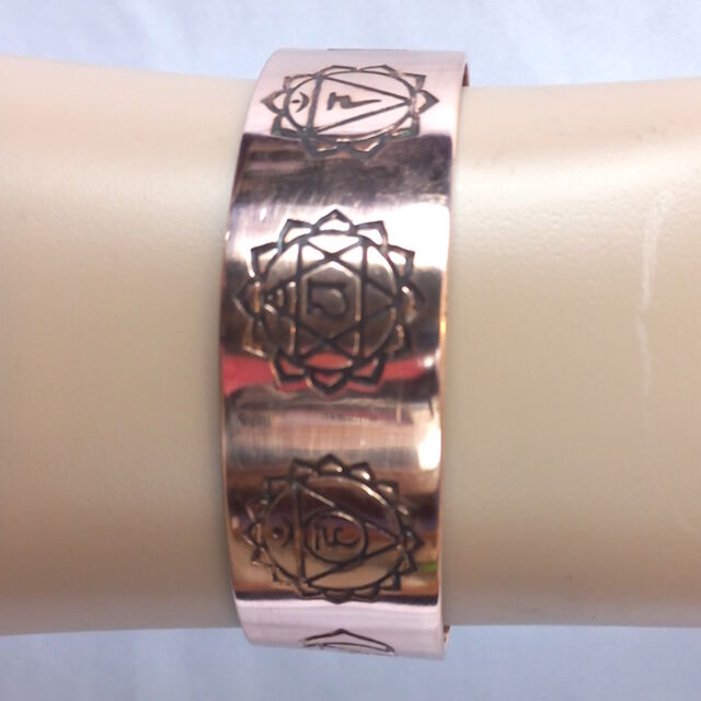 Chakra Engraved Adjustable Copper Bracelet