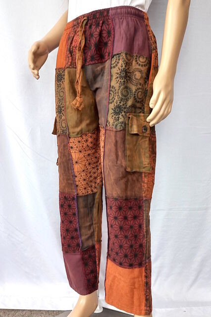 Stonewashed Patchwork Pants