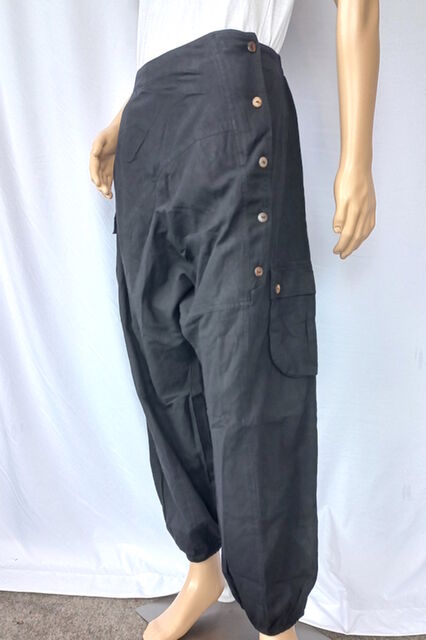 Boho Enzyme Washed Cotton Drop Crotch Pants