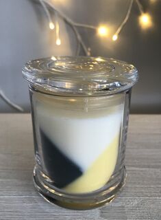 Candela Metro Glass Geometric Candle with Flat Lid