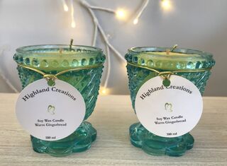 Turquoise Glass Votive Candle