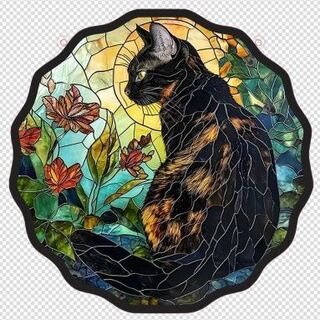 Suncatcher - Black Cat - Large