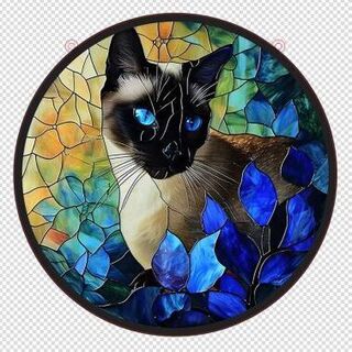 Suncatcher - Cat with Blue Eyes - Large