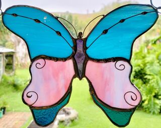 Pink and blue butterfly