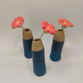 Rustic Bud Vase - Blue/Natural
