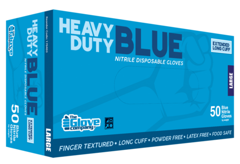 Heavy Duty Blue Nitrile Disposable Gloves