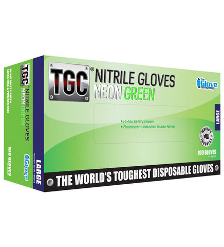 TGC® Neon Green Nitrile Disposable Gloves