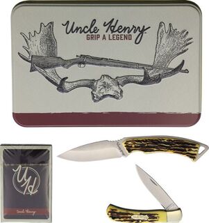 Schrade P1207766 Uncle Henry Gift Set Jigged Delrin Handles