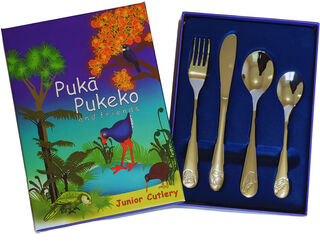Pukā Pukeko Children's Stainless Steel Cutlery