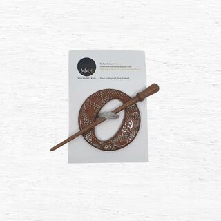 Handmade Ceramic Shawl Pin - Rust