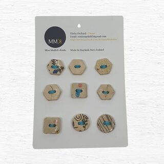 Ceramic Buttons - Set of 9 Mixed 1.5cm