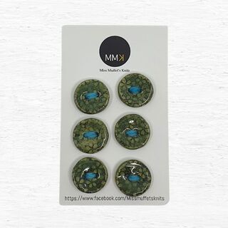 Ceramic Buttons - Set of 6 Round 2cm