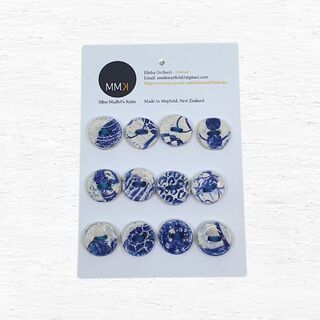 Ceramic Buttons - Set of 12 Round 1.5cm