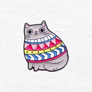 Cat in Sweater Enamel Pin