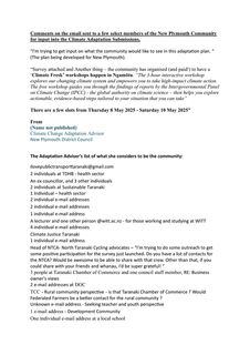 The submissions closed for Climate Adaptation on 15th May. We asked for a copy of all the submissions sent in. We also got sent information we found concerning.
