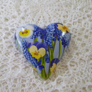 Blue and Yellow Floral Heart
