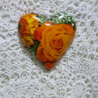 Orange Rose Heart