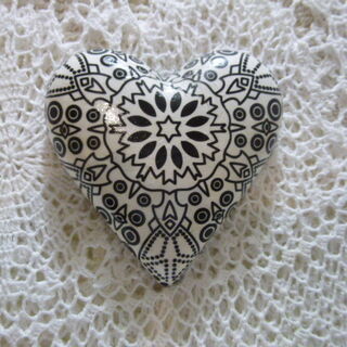 Black and White Mandala Heart
