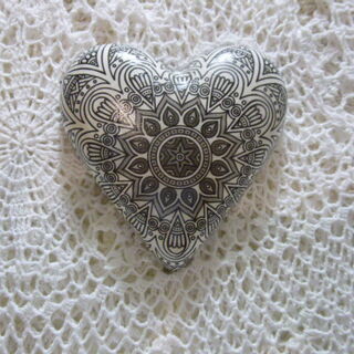 Black and White Mandala Heart