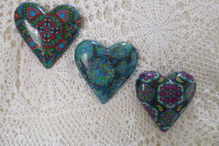 Set of 3 Mandala Hearts