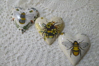 Set of 3 Bumble Bee Hearts