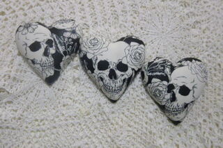 Set of  3 B & W Sugar Skulls