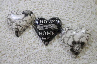 Set of  3 Poppy and Home Sweet Home Hearts