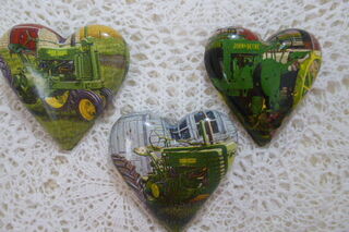 Set of 3  John Deere Tractor Hearts