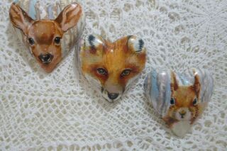 Set of  3 Forest Animals Hearts