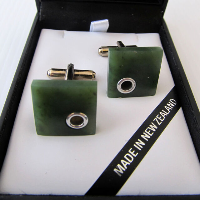 NZ Greenstone Cufflinks for weddings, businessmen | The Wildside