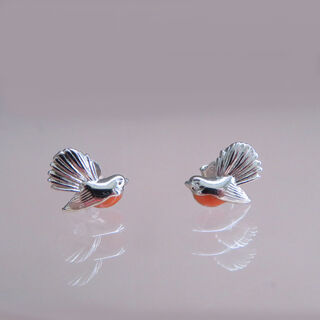 Sterling Silver Fantail Studs