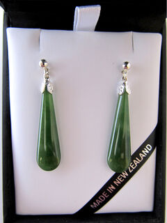 New Zealand Greenstone Drop Earrings