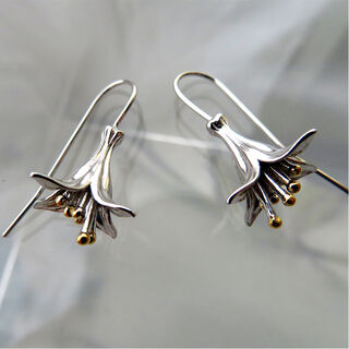Sterling Silver New Zealand Fuchsia Drop Earrings