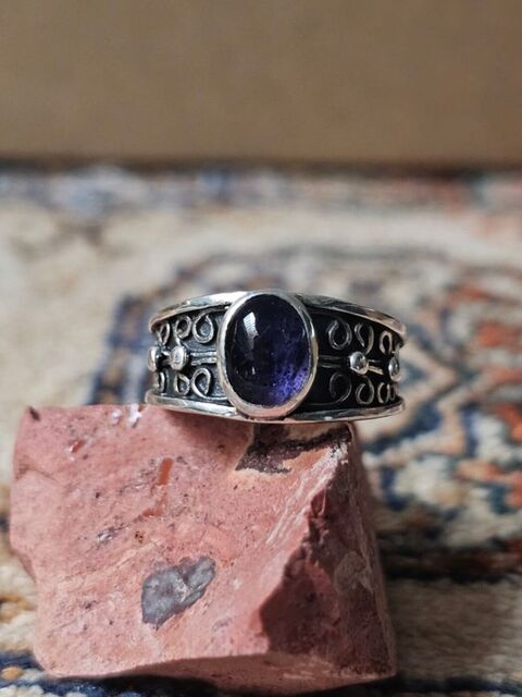 Unfurl Ring in Blue Sunstone