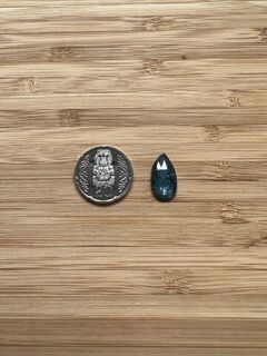 Pear Rose cut Teal Moss Kyanites