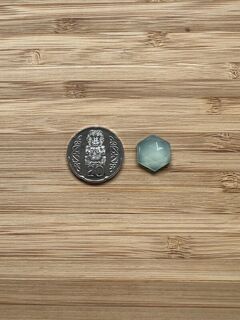 Hexagonal Rose cut Aqua Chalcedony