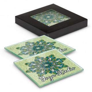 Venice Glass Coaster - Set of 2 - Square - Full Colour