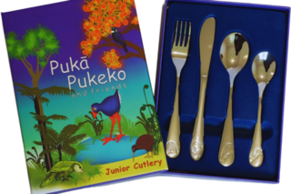 Pukā Pukeko Children's Stainless Steel Cutlery