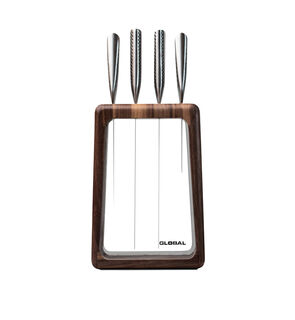 Global Hashira 5pc Knife Block Set - Walnut