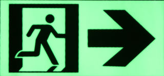 Exit sign running man/right arrow/door 170mm x 80mm