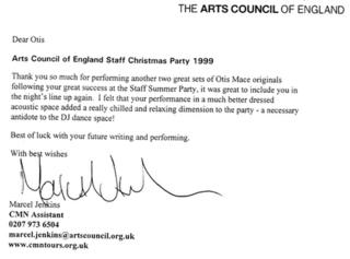 2nd Arts Council thank you letter
