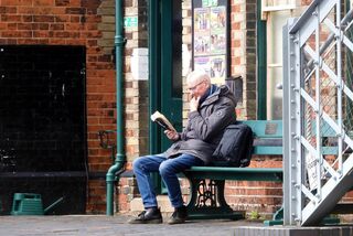 A quiet read, Sheringham railway station