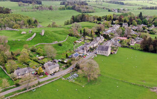 Harbottle village and castle ruins, UK