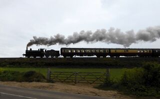 Full steam. Sheringham to Holt,  Norfolk, UK
