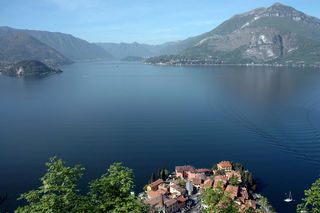 Largo de Como - Lake Como.  Varenna in foreground