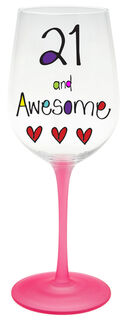 21 and Awesome Wine Glass