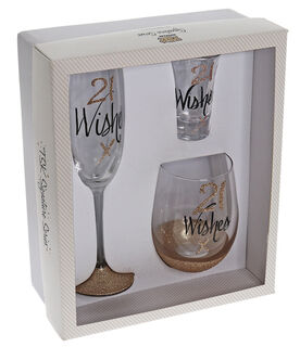 21st Wishes Glass Set