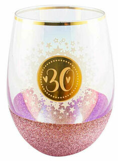 30th Stemless Wine Glass